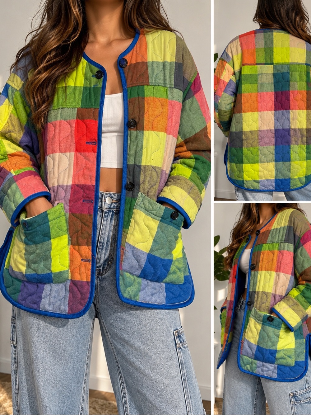 Urban Outfitters Multicolor Patchwork Quilted Jacket Size S